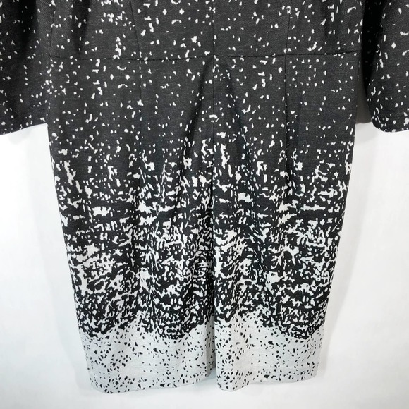 Catherine Malandrino Size 12 Dress Black Gray Shift Knee Length Knit Zip 1384 - Picture 5 of 7